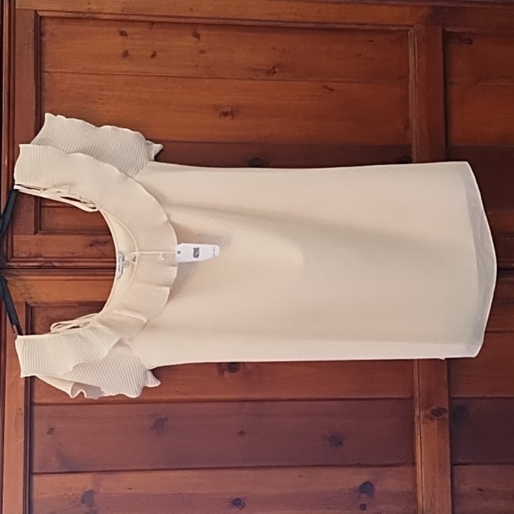 NWT Naked Zebra cream mini sheath dress with off shoulder options size M